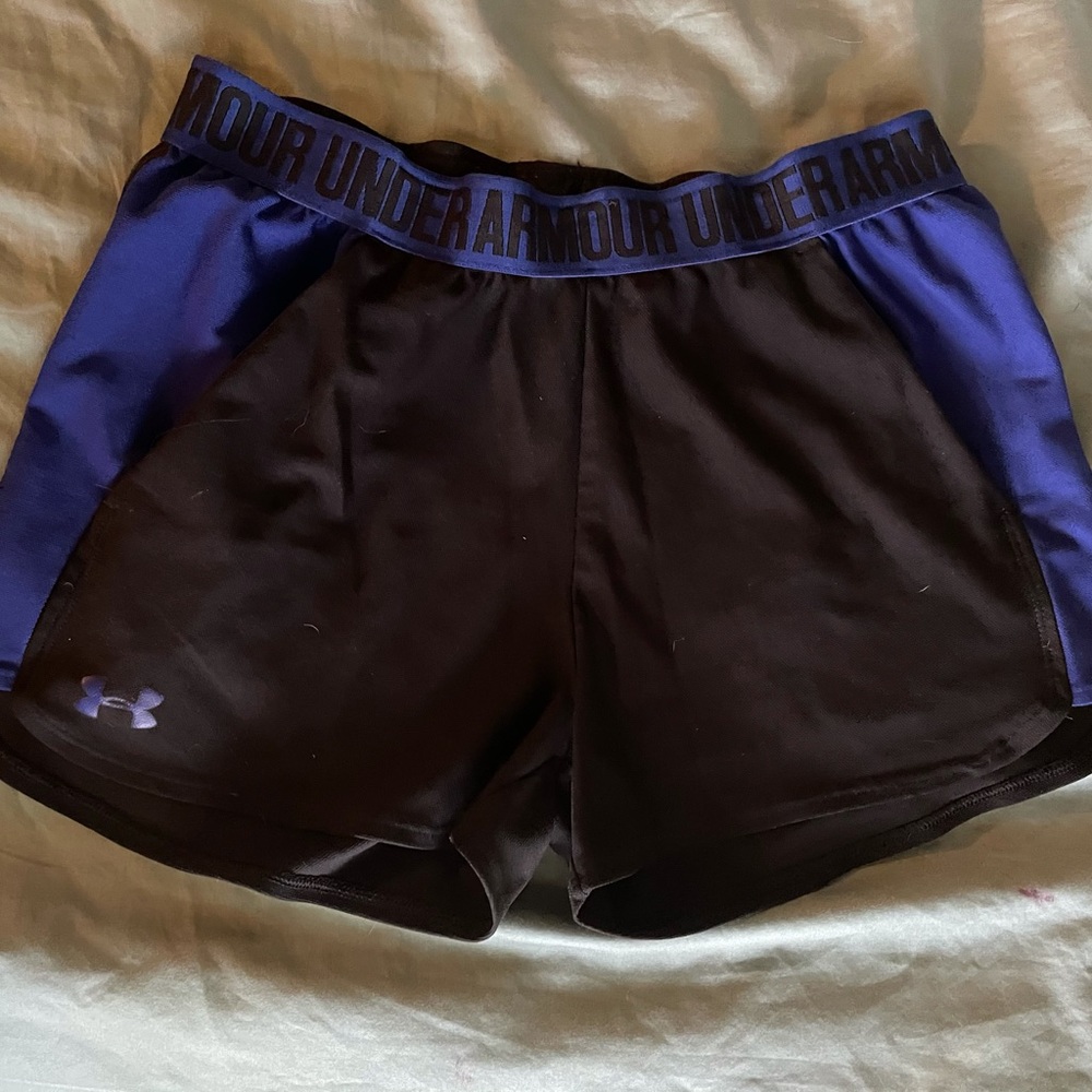 Black and blue Under Armour shorts. Women’s Medium